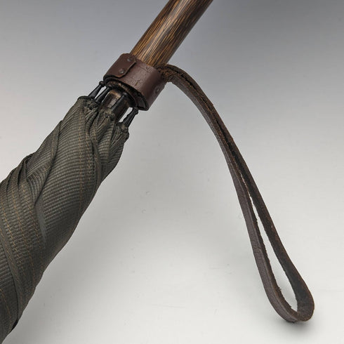 1919 年英國古董男士 Buambrella 綠色純銀圓形手柄 87 厘米